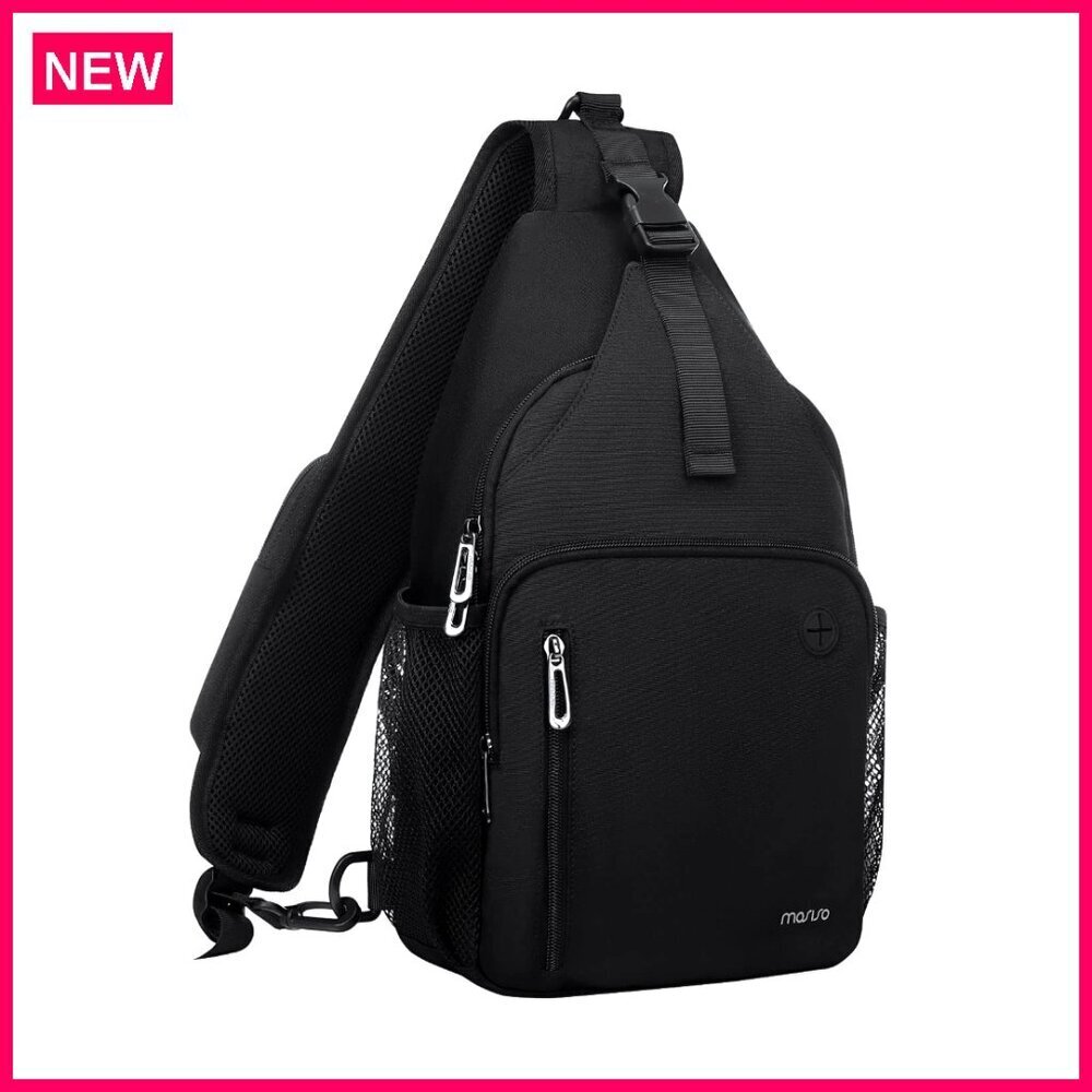 Sling Backpack Daypack with USB Port, Adjustable Crossbody for Hiking Travel